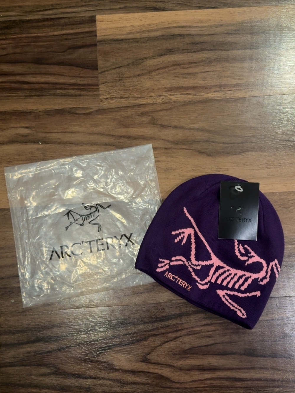 Arc'teryx Purple Beanie with Pink Logo